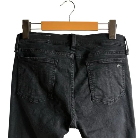 Rag & Bone Black Skinny Pants with Holes Distressed Denim Leggings 29 - Picture 7 of 14